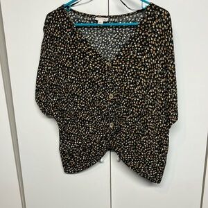 So Black Floral Top Boho